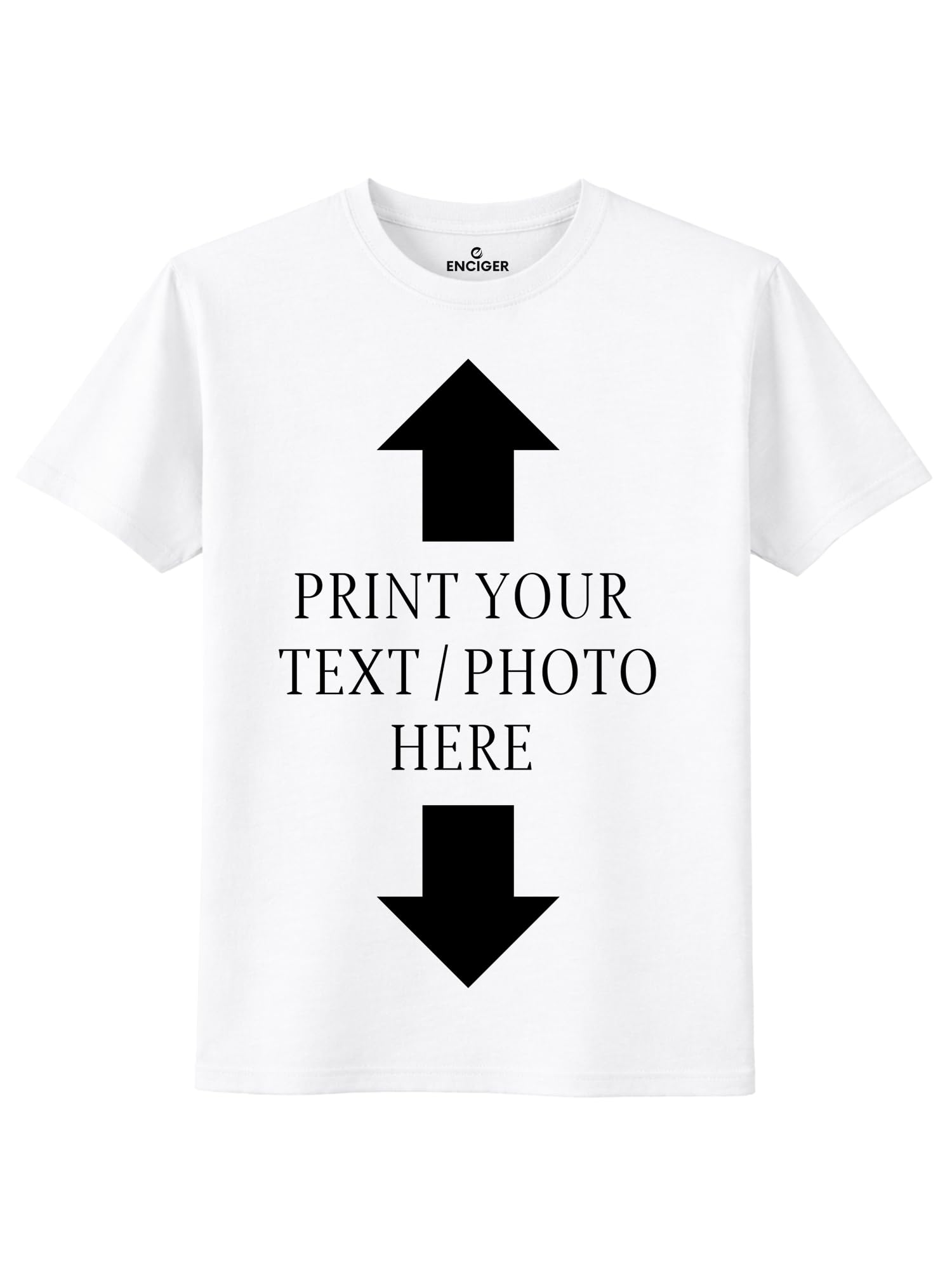 enciger Custom Cotton T Shirt for Men | Personalized Front & Back Print | Customized Photo/Text Round Neck Tee-picture-27