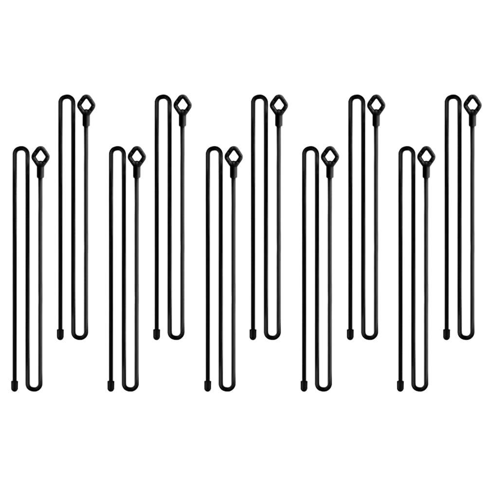 DELORIGIN 10pcs Silicone Twist Ties 32inch Reusable Silicone Cable Twist Ties Heavy Duty Bendable Cable Straps Cord Organizer Ties for Cable Wire Management Bundling and Holding Indoor and Outdoor