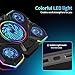 AIMIUZI Laptop Cooling Pad, Gaming Laptop Cooler with 5 Quiet Fans and LED Lights (One-Click Close), Laptop Fan Cooling Pad Fits 12-17 Inch Laptop, 7 Adjustable Height
