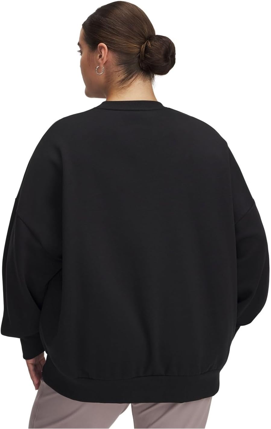 Under Armour Women Rival Fleece Oversized Crew, (001) Black / / White, 2X - Image 4