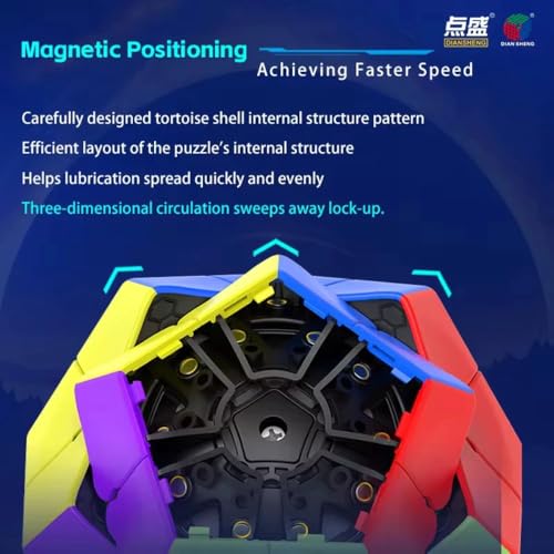 Image of DianSheng Galaxy Kilominx Magnetic Speed Cube | Factory Magnetized 2x2 Megaminx | Innovative Tortoise Shell Design, Ultra-Compact 28mm Edge & Lightweight 87g Stickerless Professional Puzzle