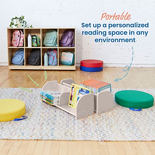ECR4Kids Tabletop Book Display, Adjustable, Library Storage, White Wash - Image 6