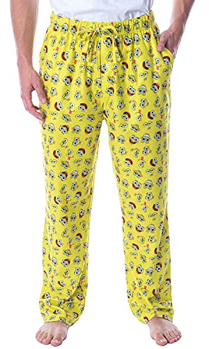 Nickelodeon Men's SpongeBob SquarePants Face Expressions Loungewear Pajama Pants
