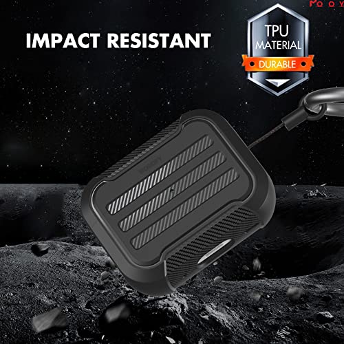 Image of Rugged Hard Shell Case Compatible with Airpods Pro 2 Case Cover, TPU+Aluminum Protective Cover Shockproof for Pro 2nd Gen Case (2022) (Black)