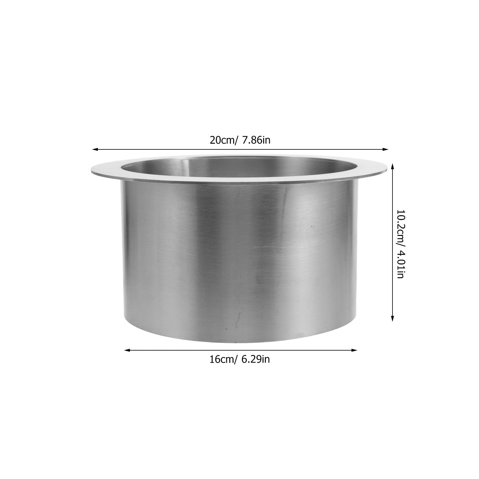 Coperchio Cestino Incassato Rotondo in Acciaio Inox, Argento