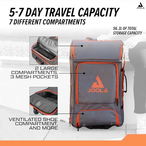 JOOLA Vision Suitcase - 27" Luggage Bag with Wheels & Handle - Medium Checked Bag - Rolling Table Tennis or Pickleball Bag - Equipment Bag For Tournaments & Travel4