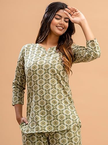 Image of feranoid Women Full Sleeves Cotton Nightsuits