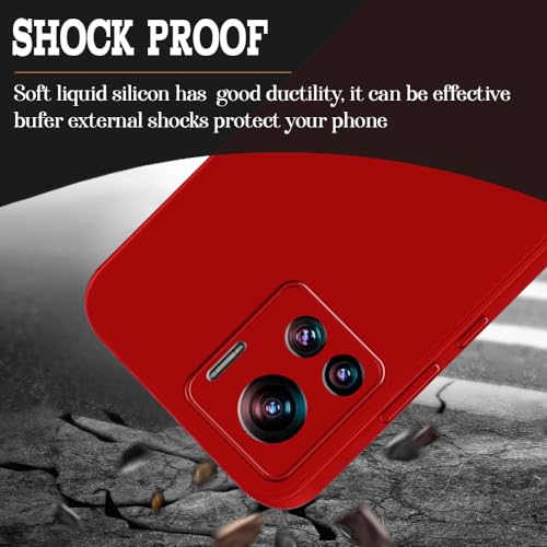 Image of Back Cover for Motorola Edge 30 Ultra 5G | Full Camera Protection | Premium Liquid Silicon Case | Flexible Bumper Case for Motorola Edge 30 Ultra 5G (Red)