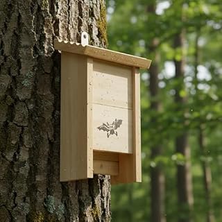 Relaxdays Nichoir à Chauves-Souris en Bois Non traité, Lot de 2, 25 x 18 x 6 cm, Naturel