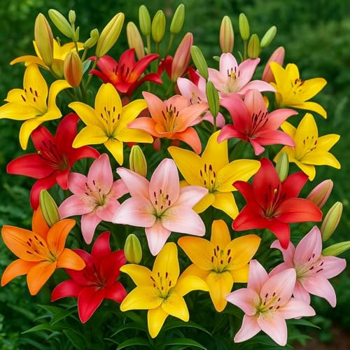 Asiatic Lilies Bulbs for Planting - Stunning Colors - Freshly Dug Perennial Lily Flower Bulbs...