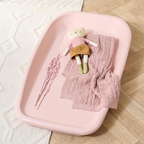 Tutti Bambini Baby Changing Mat - Premium PU Foam Nappy Changing Mat, Cushioned & Wipeable Changing Table Topper, Birth to 9 Months, 86 x 52 x 11.5 cm (Petal)