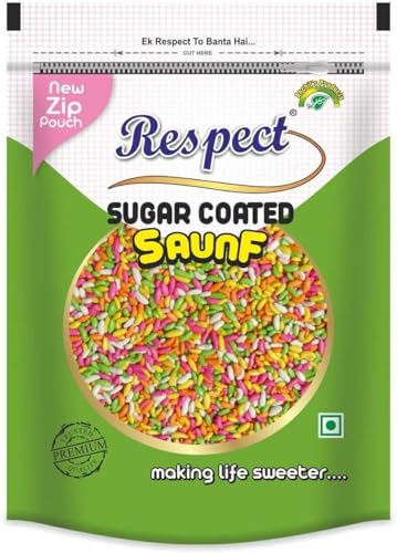 Image of RESPECT Sugar Coated Saunf Fennel Seeds, Mukhwash, Sweet Mouth Freshener (200 X 2)
