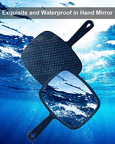 بروتيكل مراة يد كبيرة، مراة محمولة باليد لصالونات الحلاقة وتصفيف الشعر بمقبض (مربع اسود 26 سم × 19 سم)