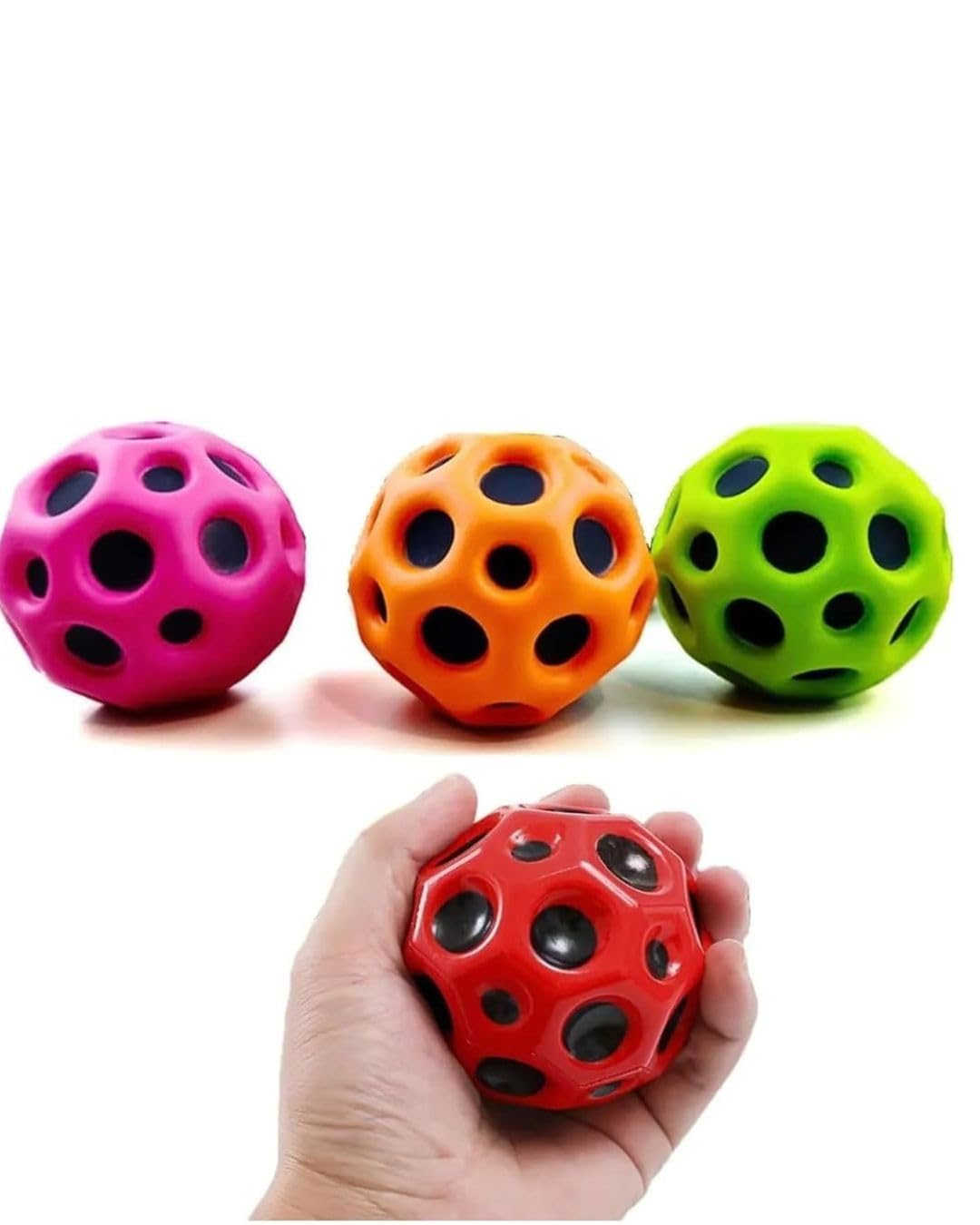 Moon Ball, Super High Bouncing Ball, Improve Hand-Eye Coordination, Multi-Sport Recreational Ball, Size M, Pack of 1, 1 Piece