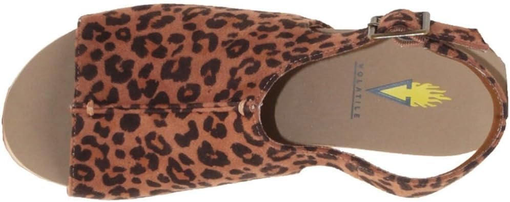 Image of Volatile Division Wedge Sandals for Women Featuring Cork Covered Bottom with EVA Insole and Rubber Outsole