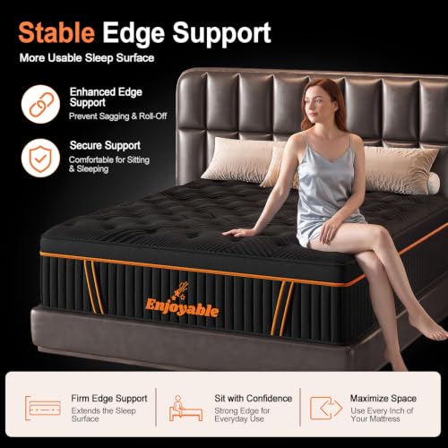 Image of Full Mattress 14 Inch - Hybrid Full Size Bed in a Box with Memory Foam & Pocket Springs, Medium Firm Cool Sleep Mattress with Zoned Support, Motion Isolation, CertiPUR-US Certified, Fiberglass-Free