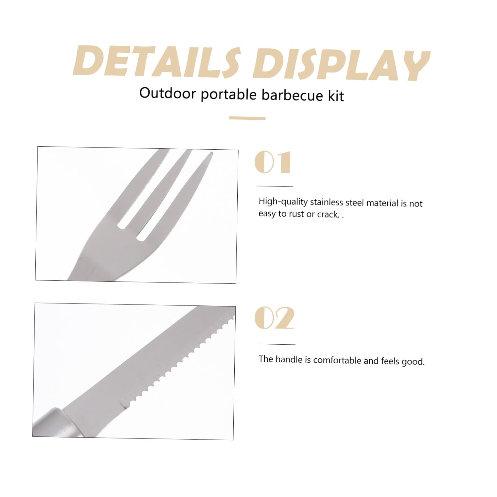 ibasenice Utensili Barbecue in Metallo Inossidabile con Borsa Oxford Accessori Bbq Completi per Grigliate all'Esterno Forchette e Pinze per Cottura Grigliata per Escursioni e Feste