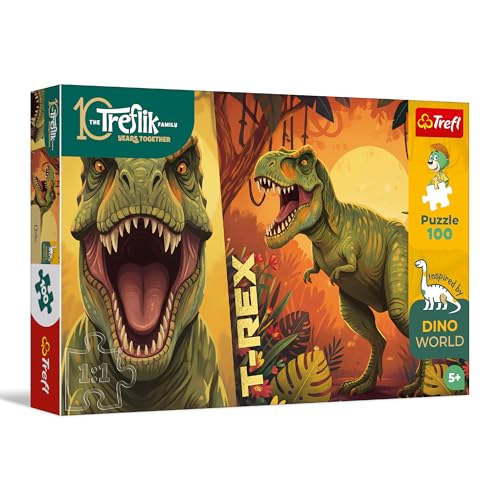 Trefl - Puzzle 100 Inspired By Dino World T-Rex Die Familie Trefliki, 5+