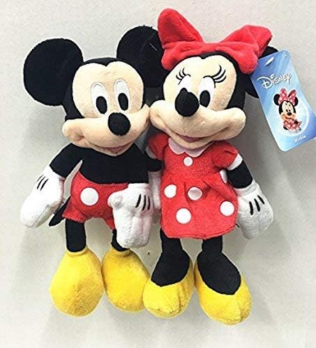 Just Play Disney Mickey Mouse & Minnie Mouse 10" Plush Bean Doll Set of 2