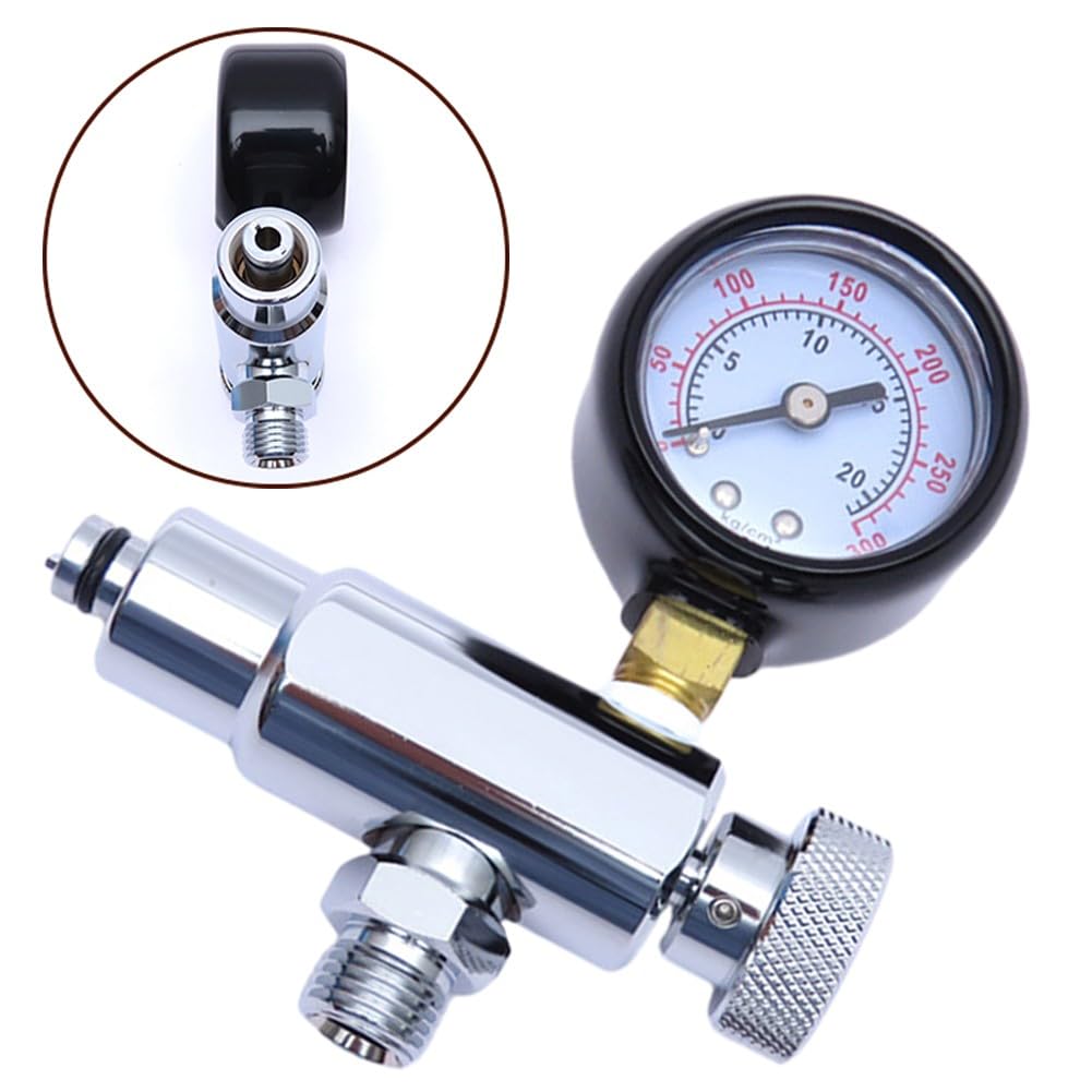 Herramienta de ajuste de regulador de buceo con calibre de 300 PSI, kit de reparación de buceo de segunda etapa para manguera de alta presión, nailon negro