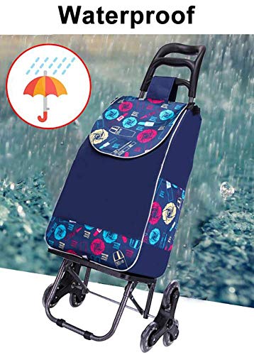 QHYTL Einkaufstrolley, Einkaufstrolley, zusammenklappbarer Einkaufswagen auf Rädern, großer und leichter Nutzwagen mit… – Bild 6