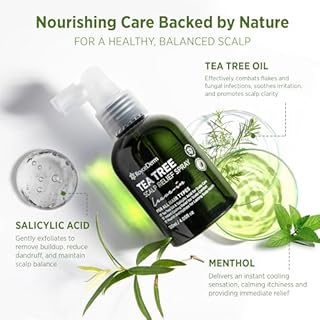 RoyceDerm Tea Tree Scalp Relief Spray: Leave-In Scalp Care for Dry, Flaky, and Itchy Scalp - Tea Tree Oil Formula for Comfort, Hydration, and Balance - Conditioning Support for Women & Men