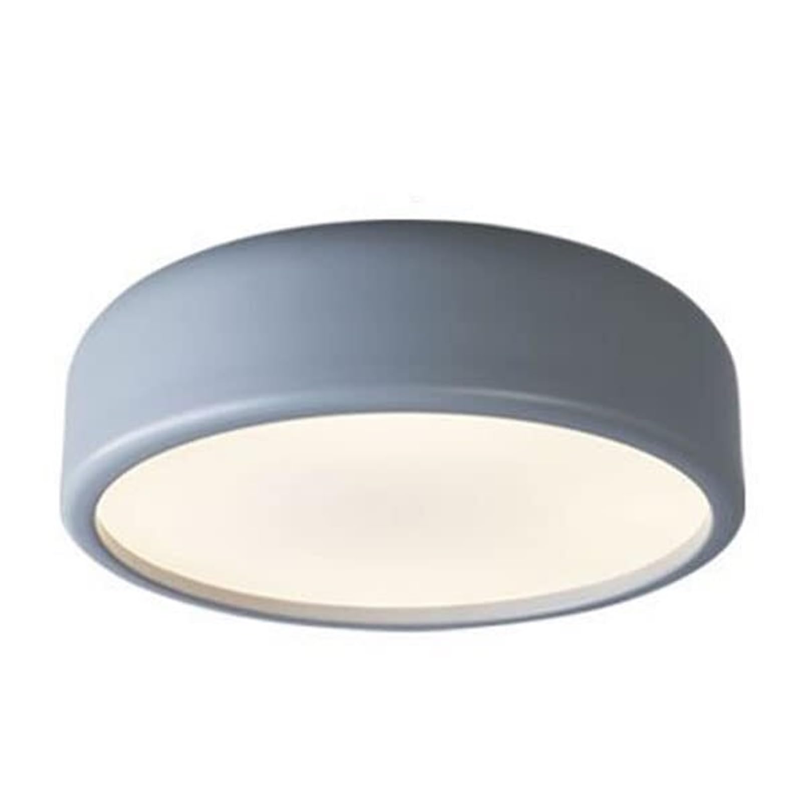 KHUKHU Simple Round Ceiling Lamp, E27 Flat Modern Ceiling Light, Acrylic Lamp Shade, Decoration Light Fixtures for Corridor Stairwell Cloakroom Office(Natural,35cm)