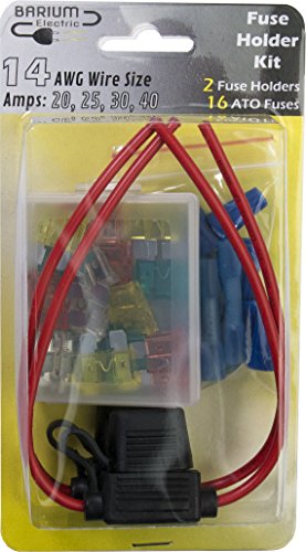 2-Pack 14 Gauge Fuse Holders in LINE, Contains FUSES and CONNECTORS - 14 AWG - ATO ATC - Barium Electric Quick Patch Kit - Car, Boat, ATV, Motorcycle, Trailer