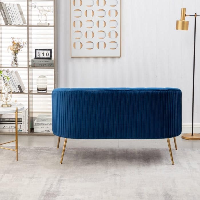 Image of 2-Seater,Loveseat Sofa Couch for Home and Living Room Bedroom & Office and Hallway Sofa (Blue)