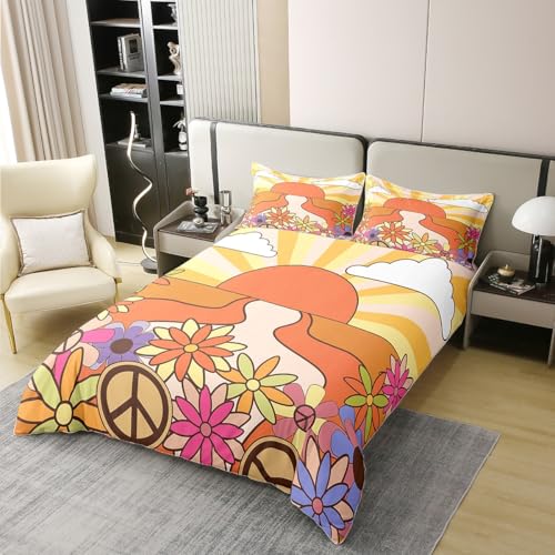 Parure de lit housse de couette 100% coton géométrique jaune - 3
