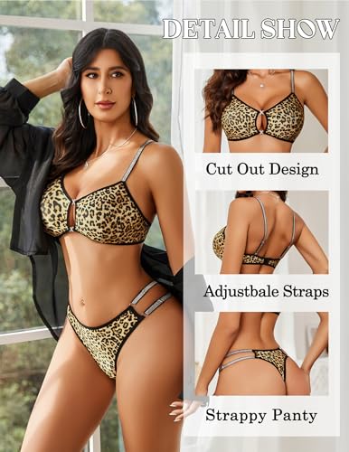 Avidlove Lingerie Set for Women Cut Out Sexy 2 Piece Bra and Panty Set Strappy Underwear Lingerie3