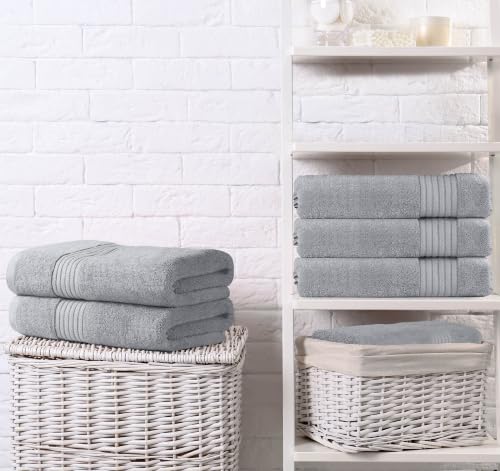 Image of Utopia Towels Luxurious Bath Towels Set, 27x54 in, 4 Pack, Soft, Cool Grey