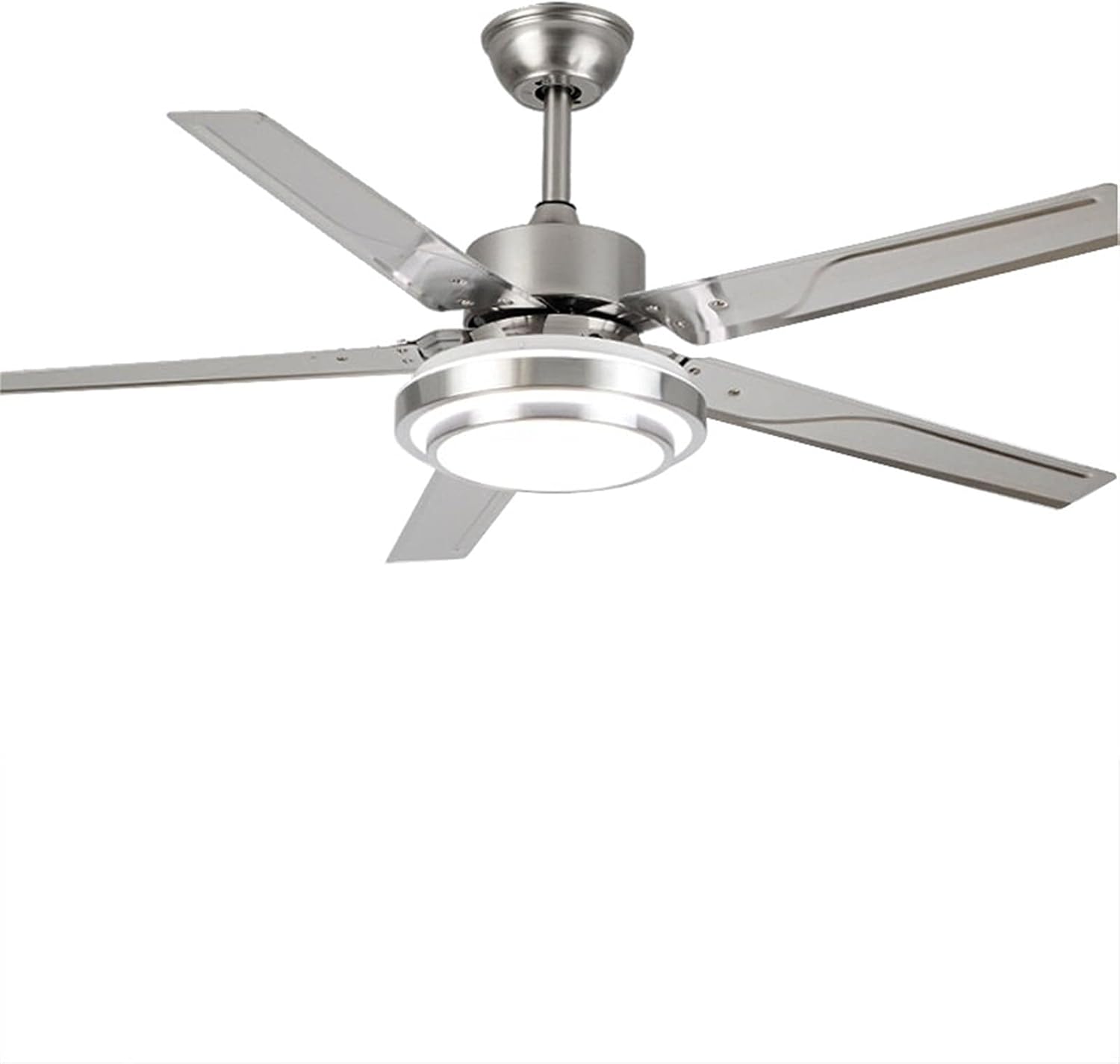 ELISYG Ventilador de Techo con Mando a Distancia, 48W Luz LED 3 Temperatura de color Silencioso, Ventiladores de Techo para Habitaciones de Hasta 15 m² (Color : Stainless steel)