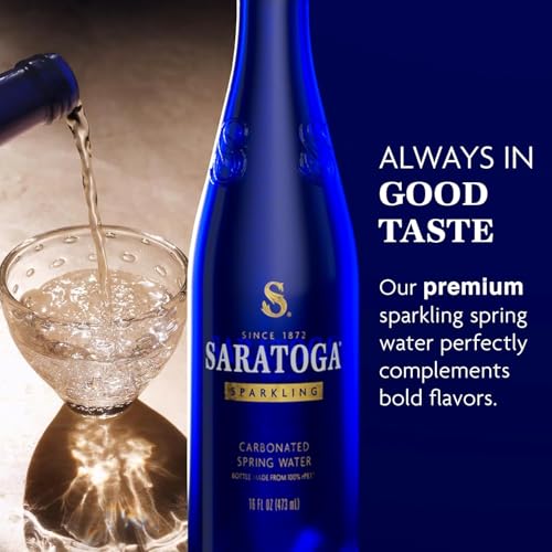 Image of Saratoga Spring Water Bottles, 12 Pack - Still Bottled Water - Recycled PET Plastic Bottles - 28 Fl Oz