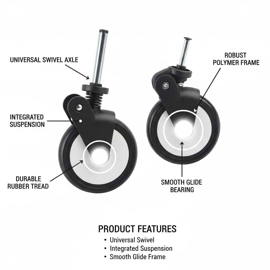 FTVOGUE Accesorios de goma para cochecito Yoya Vovo con ruedas delanteras y traseras intercambiables, accesorios para cochecito Yoya Vovo con herramientas (01)