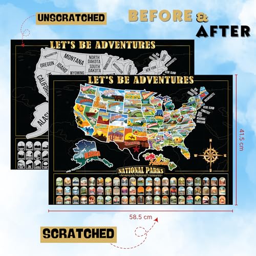 Sensemory Scratch Off Map Of United States thumb #1