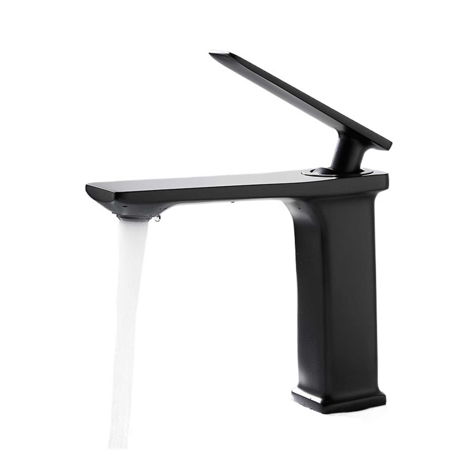 Soywim Nero Black Golden Bathroom Brass Basin Faucet, Hot Cold Water Sink Mixer Tap, Deck Mounted Faucets Single Hole Kitchen Tapware,High-Pressure Resistant(Nero)