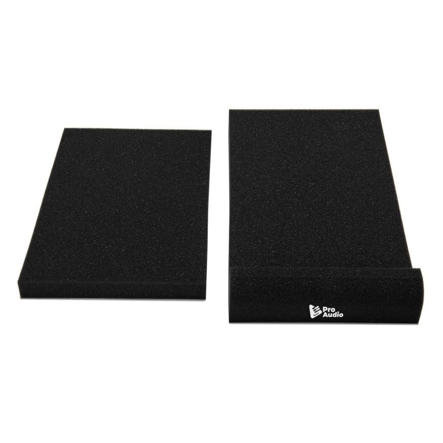 Focus Pro Audio Large Studio Monitor Isolation Pads for 8-Inch Speakers (Pair) - High-Density Acoustic Foam Panels for Sound Noise and Echo Reduction