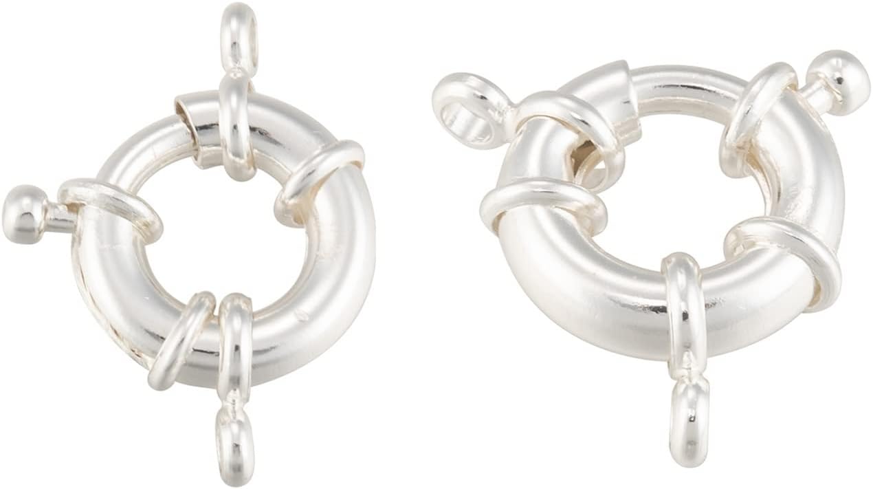 YANGQI yaoqijie 10 unids 15 mm 925 Plata esterlina/Platino/Gancho de Anillo de Anillo de Resorte de latón for Collar Conectores de Cadena de Pulsera Bricolaje Producir joyería Lasting