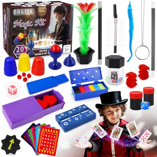 Magic Kit, Magic Tricks Includes Magic Wand and Magician Costume, Exciting Starter Magic Set Gift for Boys Girls Ages 6-12, Magic Tricks for kids, Perfect for Christmas, Halloween, and Birthday