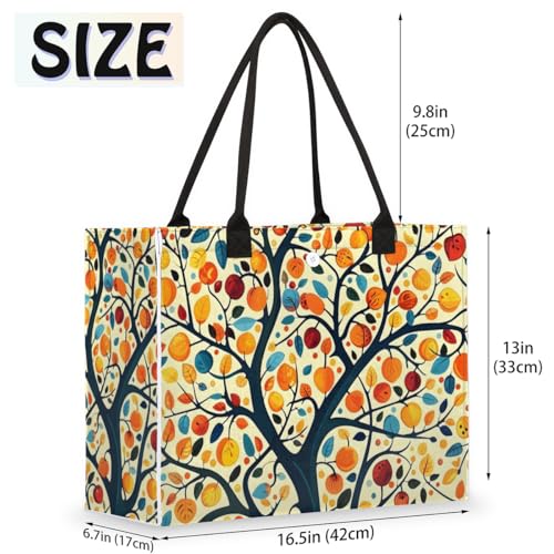 Fall Harvest Fruits Tote Bag for Women Large Beach Bag Reusable Tote Bags for Work Travel Beach Shopping2
