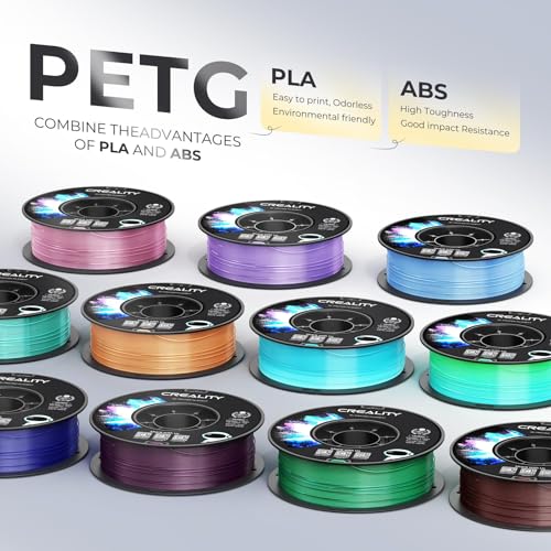 Image of CREALITY PETG Filament 1.75mm 3D Printer Filament, Translucent Dual Color Gradient Blue to White, 1kg (2.2lb) Neatly Wound Spool, Dimensional Accuracy ±0.03mm, Gradient Blue White