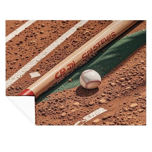 Couverture micro polaire baseball 178x203cm douce toutes saisons