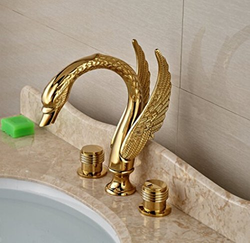 Robinet de salle de bain oiseau doré pour créer une ambiance spa à la maison