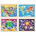 SYNARRY Large US World Earth Solar System Wooden Puzzles for Kids Gift Box(12.2*9.4 in) - FSC Certified, Puzzles for Toddlers 3-5, Puzzles for Kids Ages 4-6, Map Toys Gifts for 3 4 5 Year Old Boy Girl