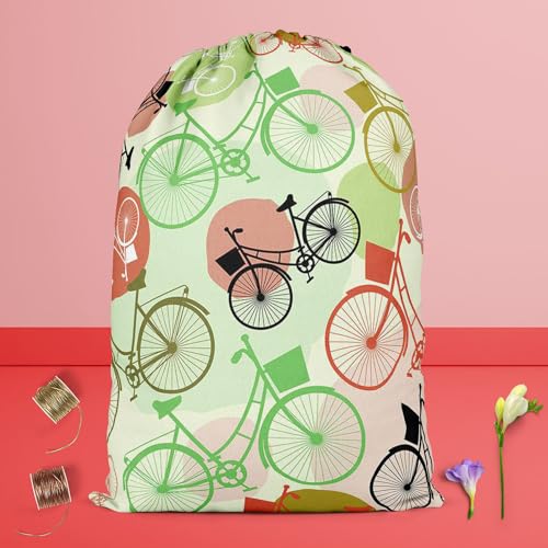 Image of ArtzFolio Vintage Bicycles | Reusable Sack Bag | Bag for Gym, Storage, Vegetable & Travel