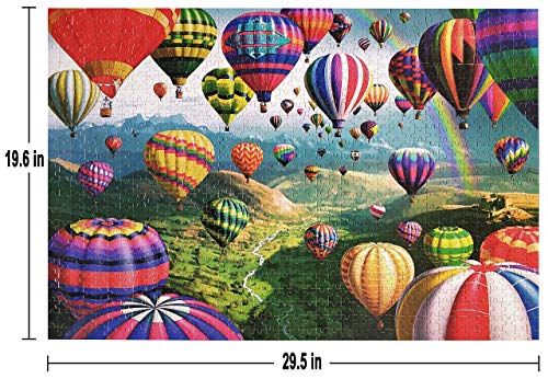 Puzzles for Adults 1000 Piece, Wooden Beautiful Hot Air Balloon Jigsaw Puzzles 1000 Pieces for Adults Family Friends