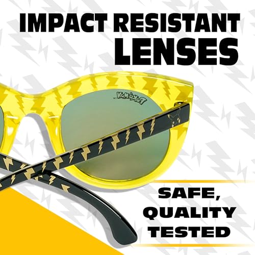 Image of ARKAID Pokemon Sunglasses - Comfortable UV-Protective Pikachu Sunglasses W /t Soft Carrying Case - Official Pokemon Accessories & Gifts for Boys & Girls
