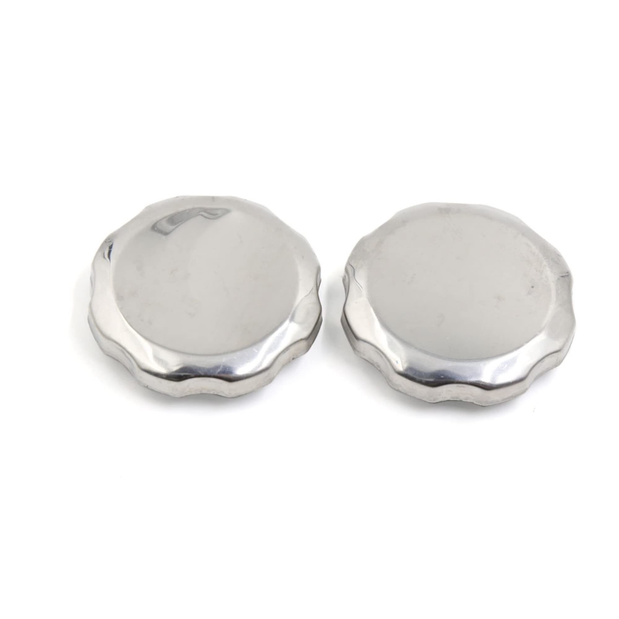 Tapa de tanque de combustible universal para motocicleta de metal de 7 cm de diámetro uxcell, 2 piezas, tono plateado
