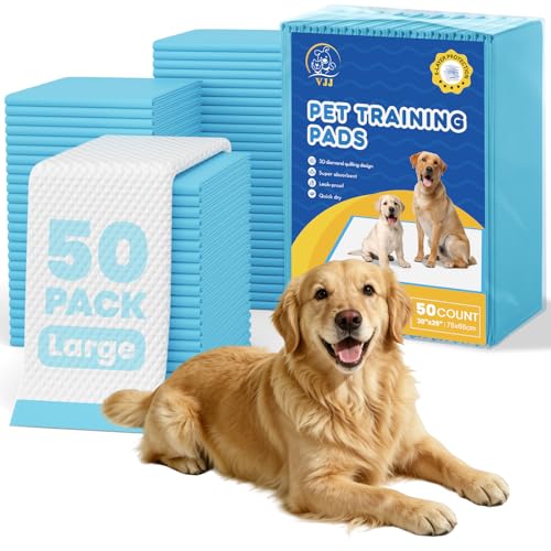 Image of Extra Large Puppy Pads 50 Count | 30x26 Inch XL Potty Pads for Dogs | Super Absorbent Disposable Dog Pads Heavy Duty | Piddle Pads for Pet Training